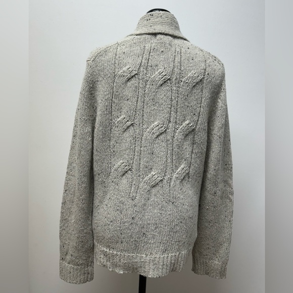 INC International Concepts Men’s Cardigan Cream with Black/Grey Accents Size M - Picture 2 of 8